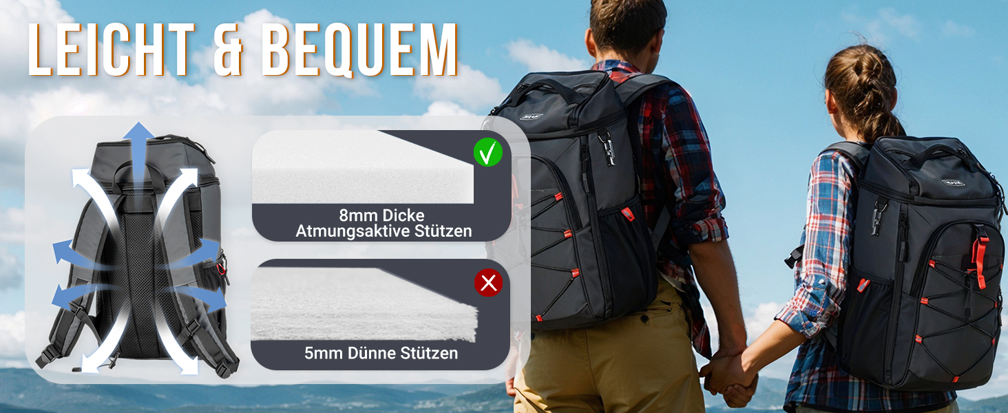 Рюкзак-холодильник Overmont 30L - ізольована сумка-холодильник для пікніків, кемпінгу, пляжу. Чорний