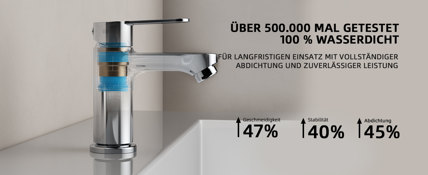 Змішувач для ванної кімнати BELZ, одноручний, для умивальника, хром, водозберігаючий, енергозберігаючий, висота виливу 78 мм