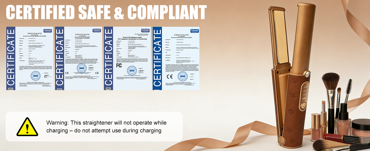 Бездротовий випрямляч для волосся Urban Ol Titan з акумулятором 5000mAh: 2-в-1, портативний міні-випрямляч для локонів та вирівнювання, швидкий нагрів до 204°C (410°F)