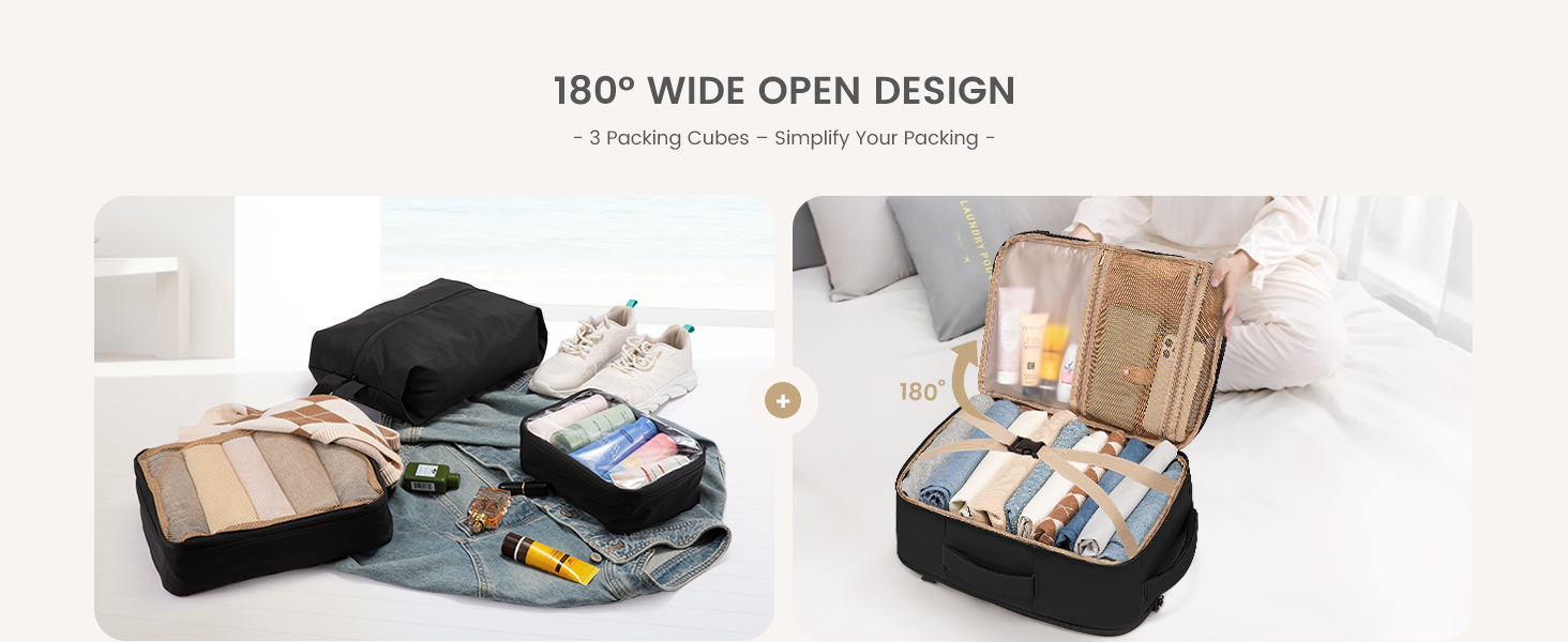 LOVEVOOK Рюкзак для ручної поклажі, 40L, для подорожей, чоловічий/жіночий, для ноутбука 17 дюймів, водонепроникний, рюкзак-валіза, для вихідних, роботи, відпустки, бежевий (бежевий+хакі)