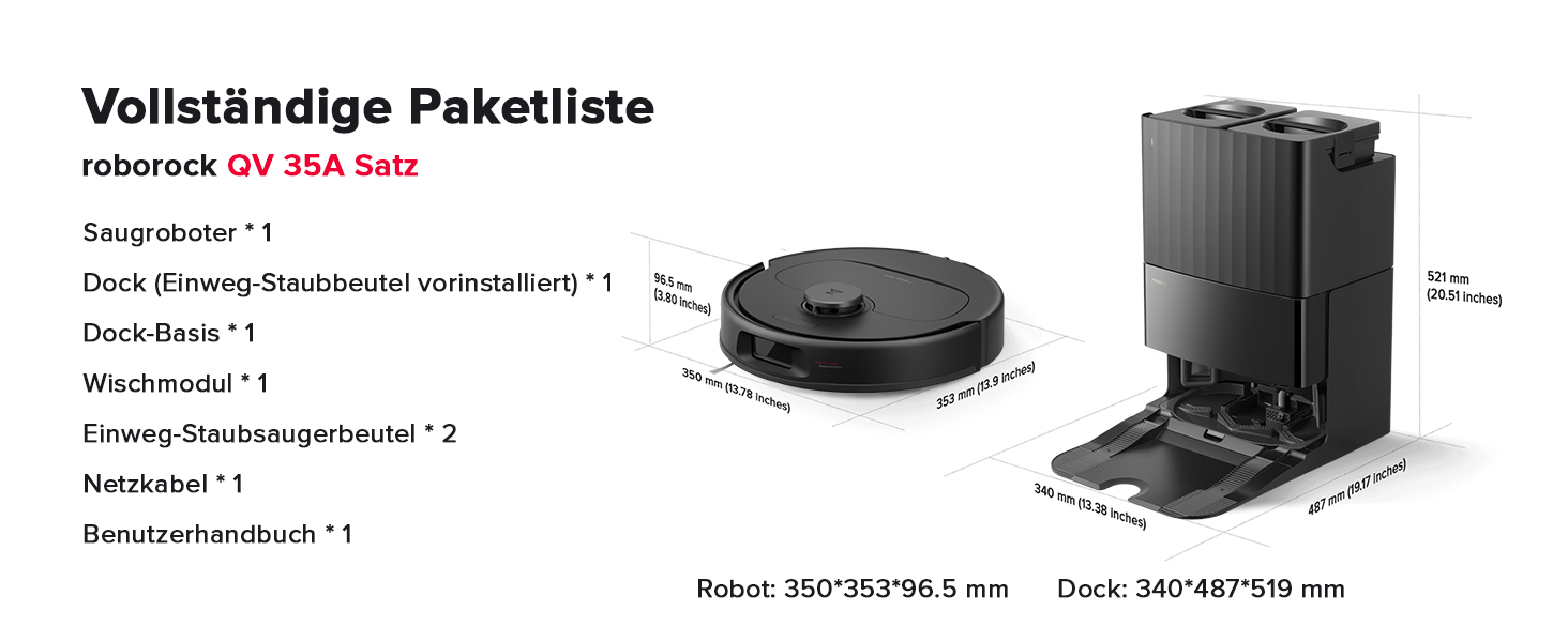 Робот-пилосос Roborock Qrevo S з функцією вологого прибирання, потужність 8000 Па, LiDAR-навігація, All-in-One станція самоочищення, чорний (QV 35A Set)