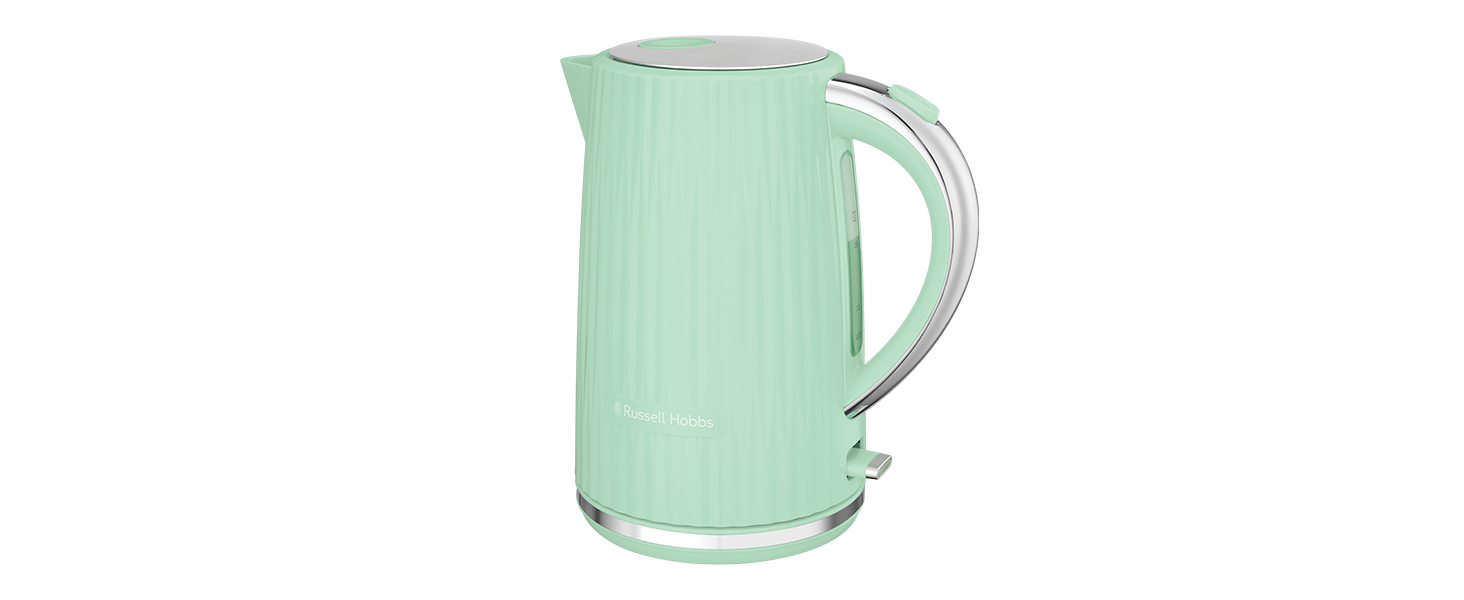 Електричний чайник Russell Hobbs Eden 27362-70, 1.7 л, 2400 Вт, колір фісташковий, нержавіюча сталь, з фільтром від накипу та індикатором рівня води