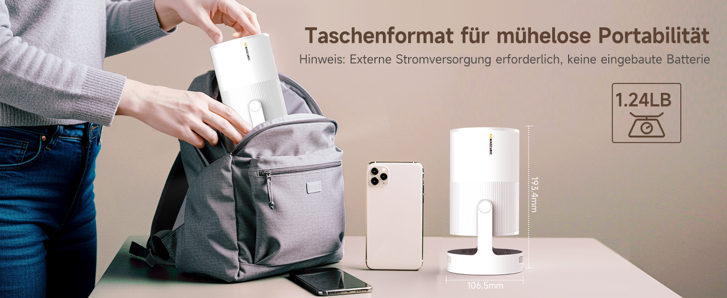 Міні проєктор Beamer 4K Android 11 Smart з автофокусом, WiFi 6, BT 5.0, Full HD 1080P, 260 ANSI, корекція трапецеїдальних спотворень, 5W динамік