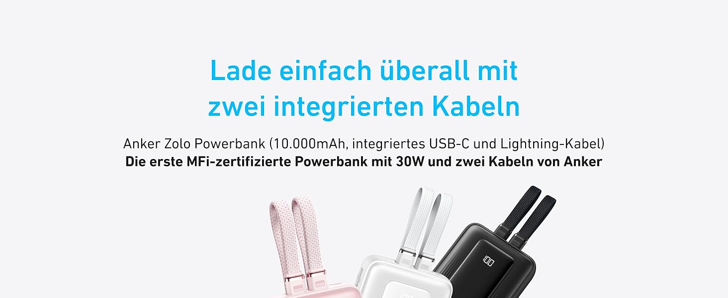 МАг 30 Вт, портативний зарядний пристрій для iPhone, MacBook, Galaxy (чорний), 10 000