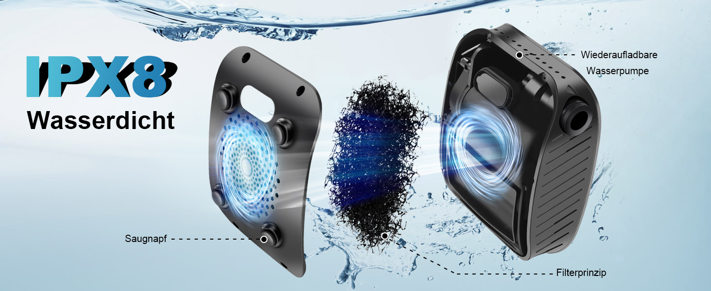 Портативна душ для кемпінгу AUTOPkio з акумулятором 8000mAh, насосом та дисплеєм, IPX8, чорний