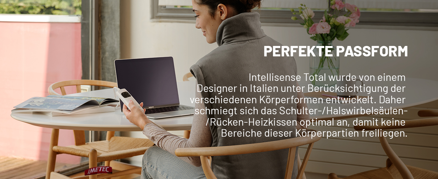 Грілка для шиї та плечей Imetec Intellisense - 47x52 см, 5 температур, електрозахист, антиалергенна тканина, машинне прання