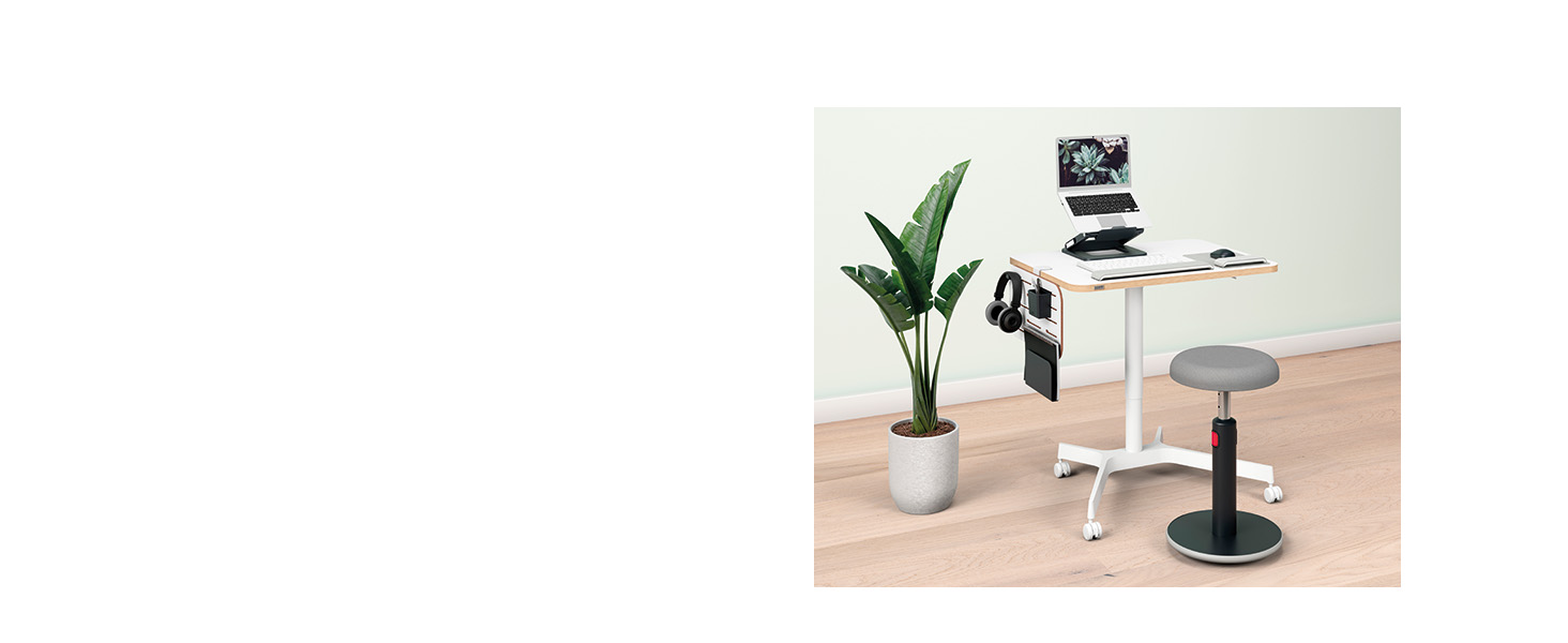Ергономічний електричний стіл Leitz Ergo Compact 80x60 см для офісу та дому, білий - регульована висота, навантаження до 80 кг, з нагадуванням про зміну положення