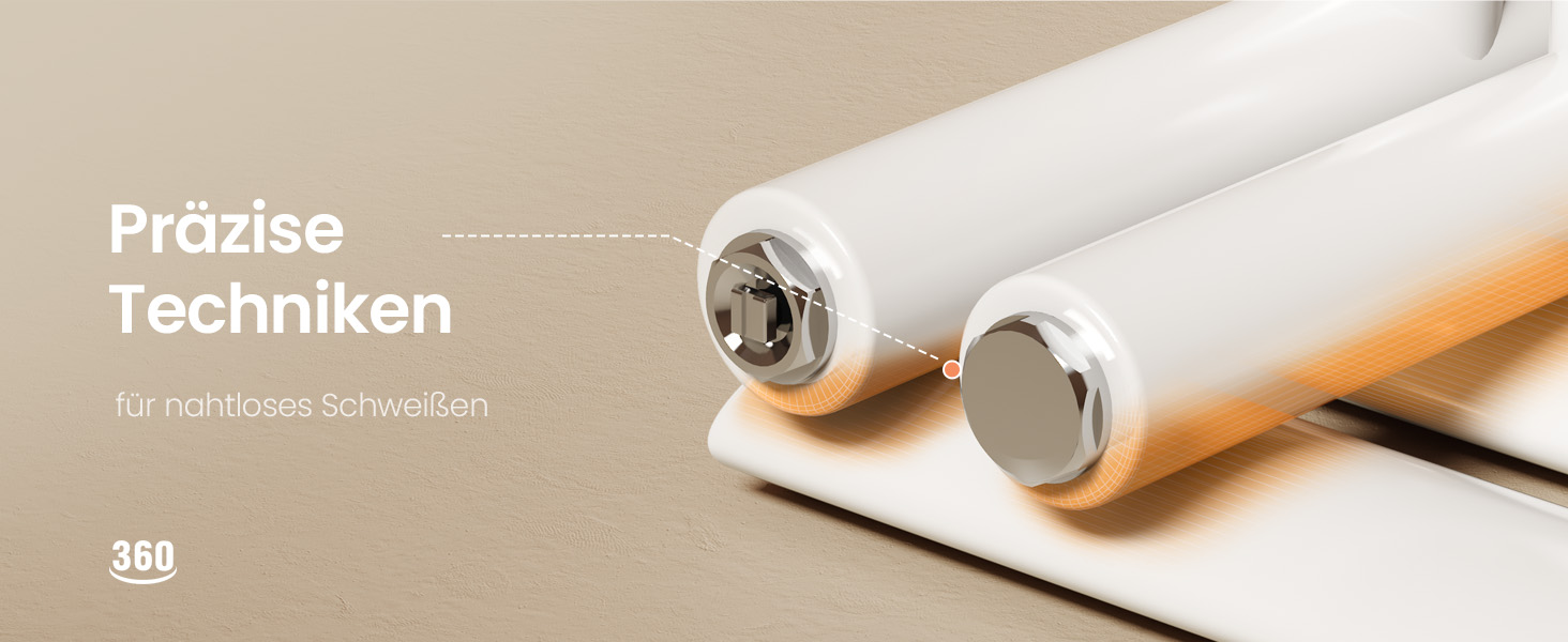 Електричний рушникосушар EMKE Oval, 1120x400 мм, білий, 408 Вт