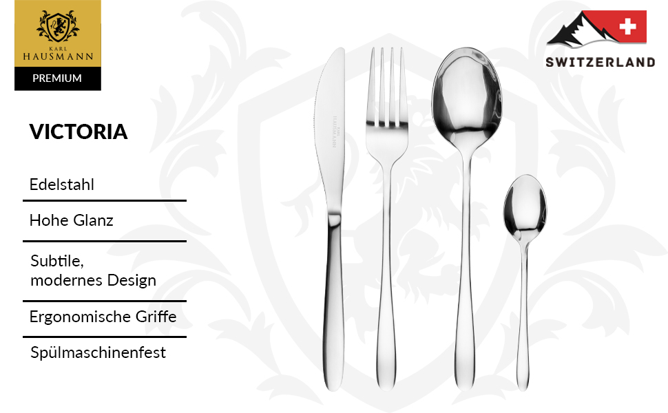 Набір столових приборів Karl Hausmann на 12 осіб (72 шт.) - нержавіюча сталь, безпечний для миття в посудомийній машині