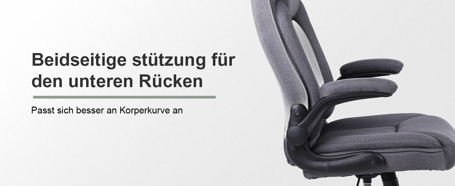 Офісний крісло Flysky з високою спинкою, регульованою висотою та підголівником. Зручний офісний крісло для керівника (сірий)