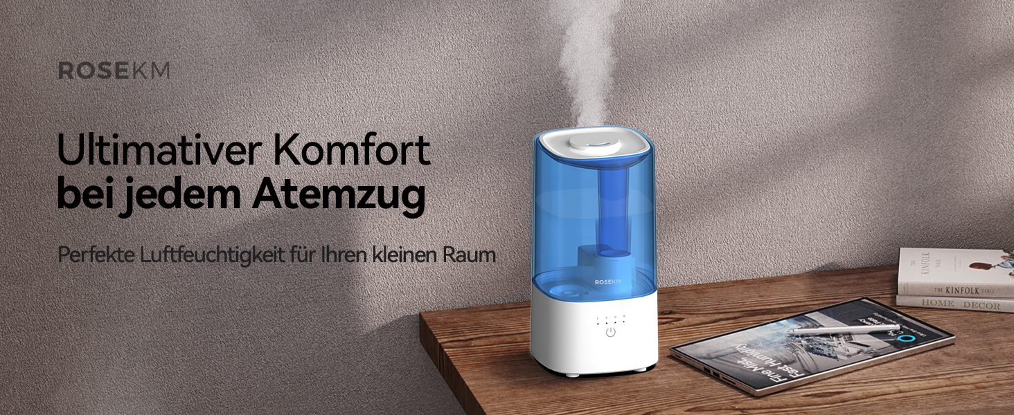 Зволожувач повітря автоматичний для спальні та великих приміщень 4.5л з таймером, сенсором вологості, до 18 годин роботи, автовимкнення, 360° розпилення (Чорний)