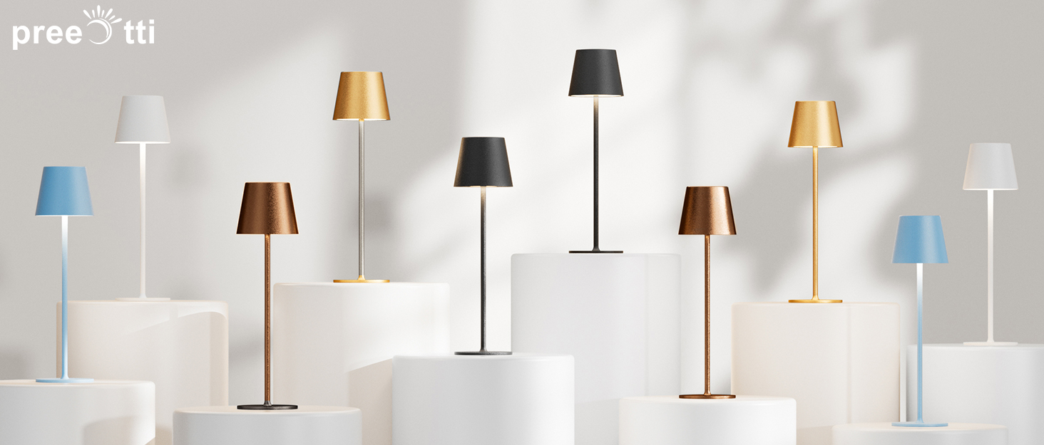 LED-лампа настільна акумуляторна бездротова, 2 шт. з регулюванням яскравості та 3 колірними температурами, сенсорне керування, зарядка USB-C, для дому, відпочинку та кемпінгу (чорний)