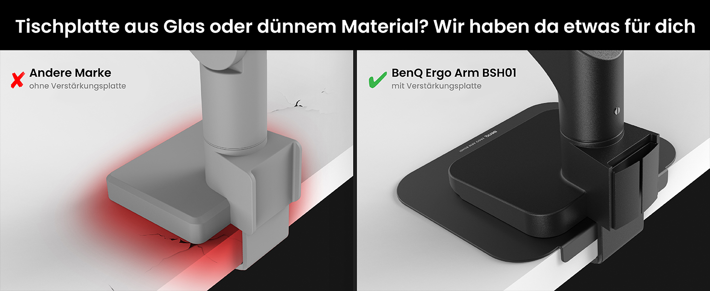 Кріплення для монітора BenQ BSH01 Ergo – чорний, газ-амортизатор, 45