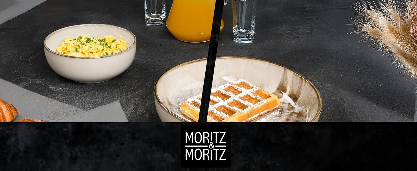 Набір посуду Moritz & Moritz BLOSSOM 24 предмети на 6 осіб - сучасний сервіз з порцеляни з квітковим дизайном, тарілки, чашки, миски та салатники