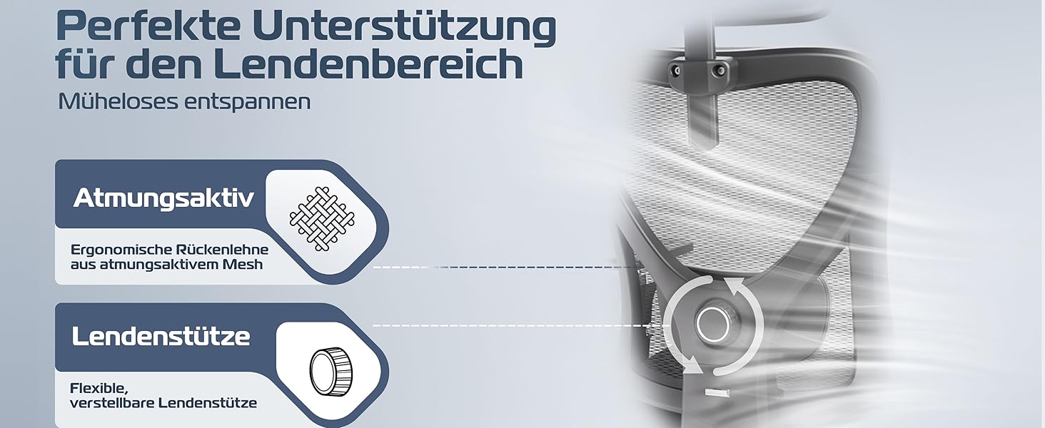 Офісний стілець CleverSeat Ergonomisch - регульований, для дому та геймінгу, до 150 кг (Чорний)