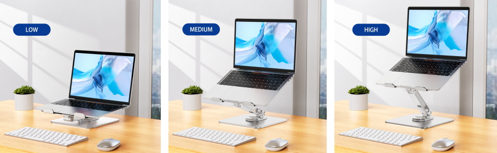 Підставка для ноутбука BESIGN LSX7 з поворотним основанням на 360°, регульована ергономічна підставка, сумісна з ноутбуками 10-15.6