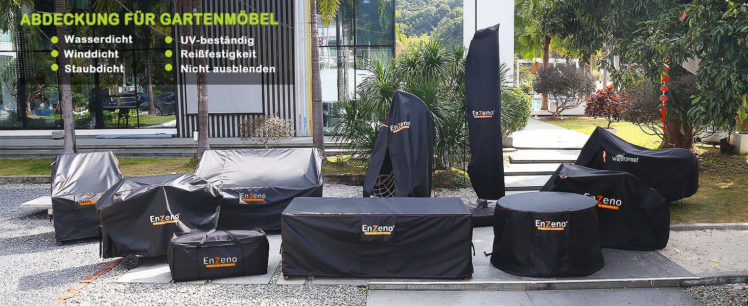 Чохол для садово-патіо меблів Enzeno, 242x182x100 см, водовідштовхуючий, 420D Oxford, захист від зими, для саду та тераси
