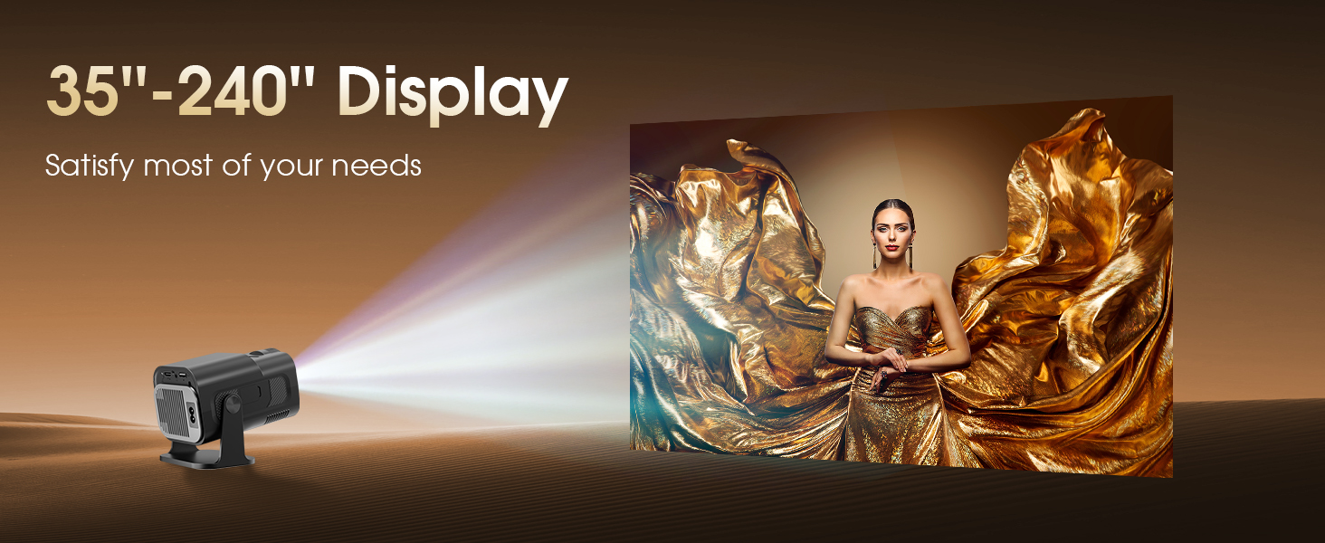 Портативний відеопроектор Mini Beamer 1920x1080P з підтримкою Android TV, WiFi 6, BT5.2, HDMI, USB, PS5, Laptop та мишкою