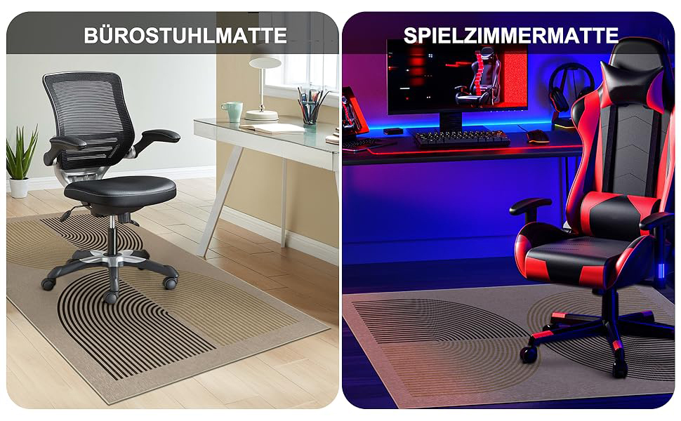 Килимок під офісний стілець 90x120 см, антиковзаючий, для дому, офісу, геймінгу та йоги, бежевий