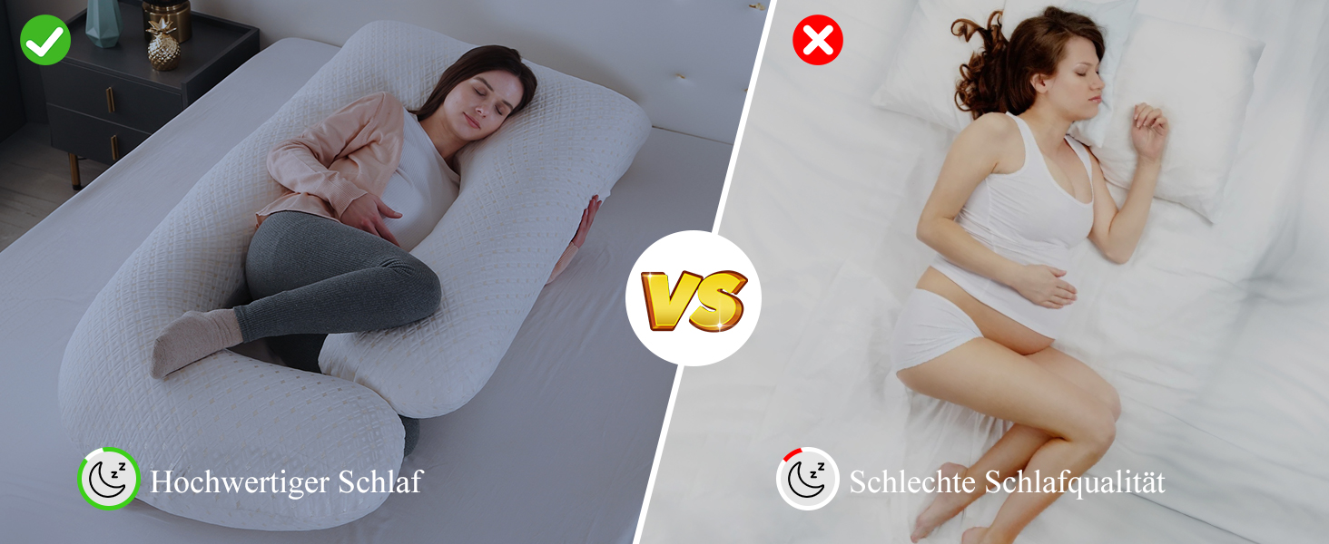 Подушка для вагітних GKXLH - J-подібна подушка для підтримки спини, живота та стегон, для комфортного сну, знімний чохол