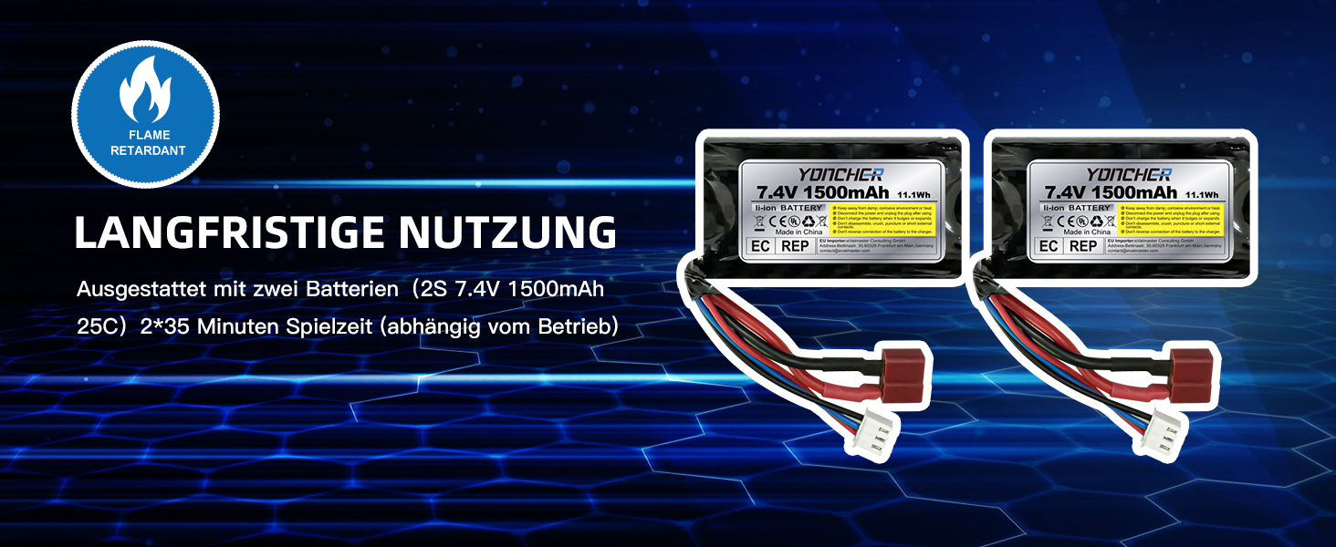 RC Автомобіль YONCHER 18101 1:18 4WD, 40 км/год, для дітей та дорослих, позашляховик, монстр-трак, 2 акумулятори, 70+ хв роботи