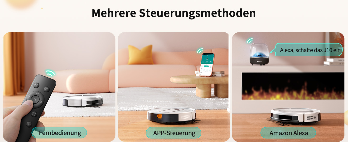 Робот-пилосос Airzeen J10 з функцією миття, 4000Pa, керування через додаток, для твердих підлог, видаляє шерсть тварин, білий