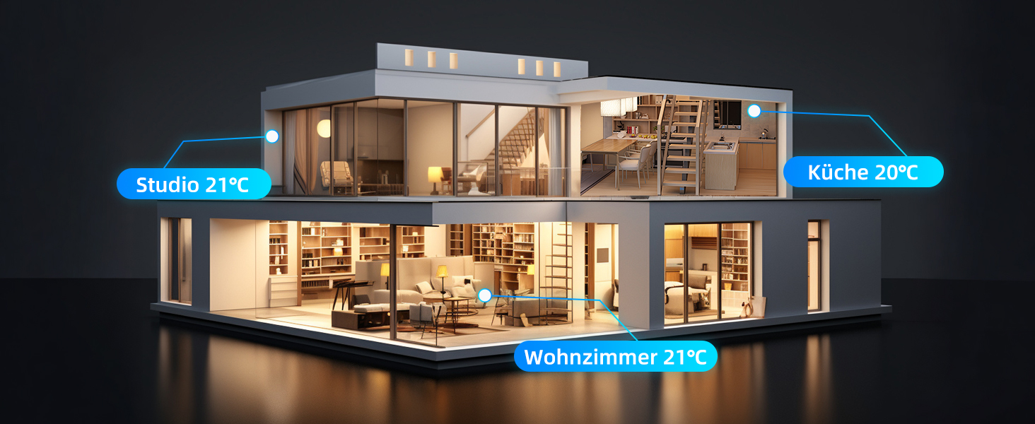 Розумний термостат для радіатора SALCAR TRV801W WiFi LCD, сумісний з Alexa та Google Home, Tuya Smart, без шлюзу