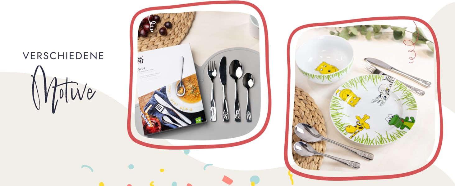 Дитячий столовий набір Janosch від WMF з гравіюванням імені - 4-х частинний, для дітей від 3 років