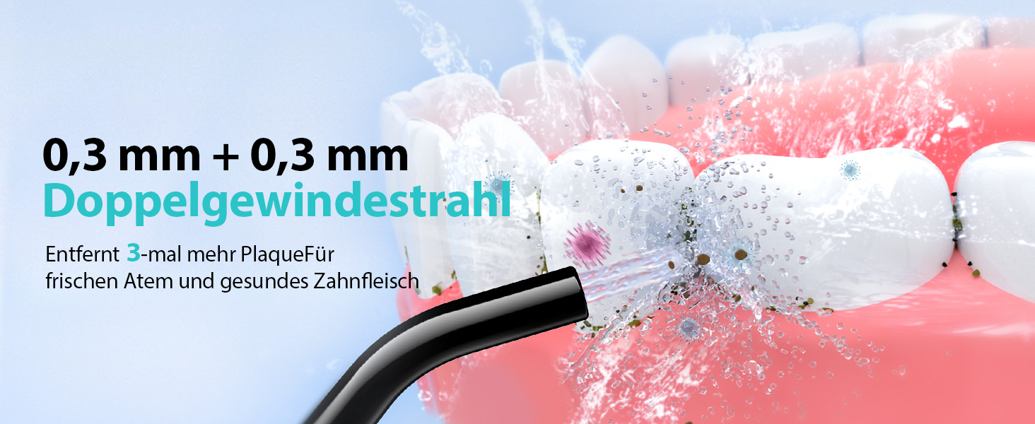 Портативна електрична душова насадка COSLUS: 300 мл, IPX7, 5 насадок, для догляду за порожниною рота, білий (чорний)