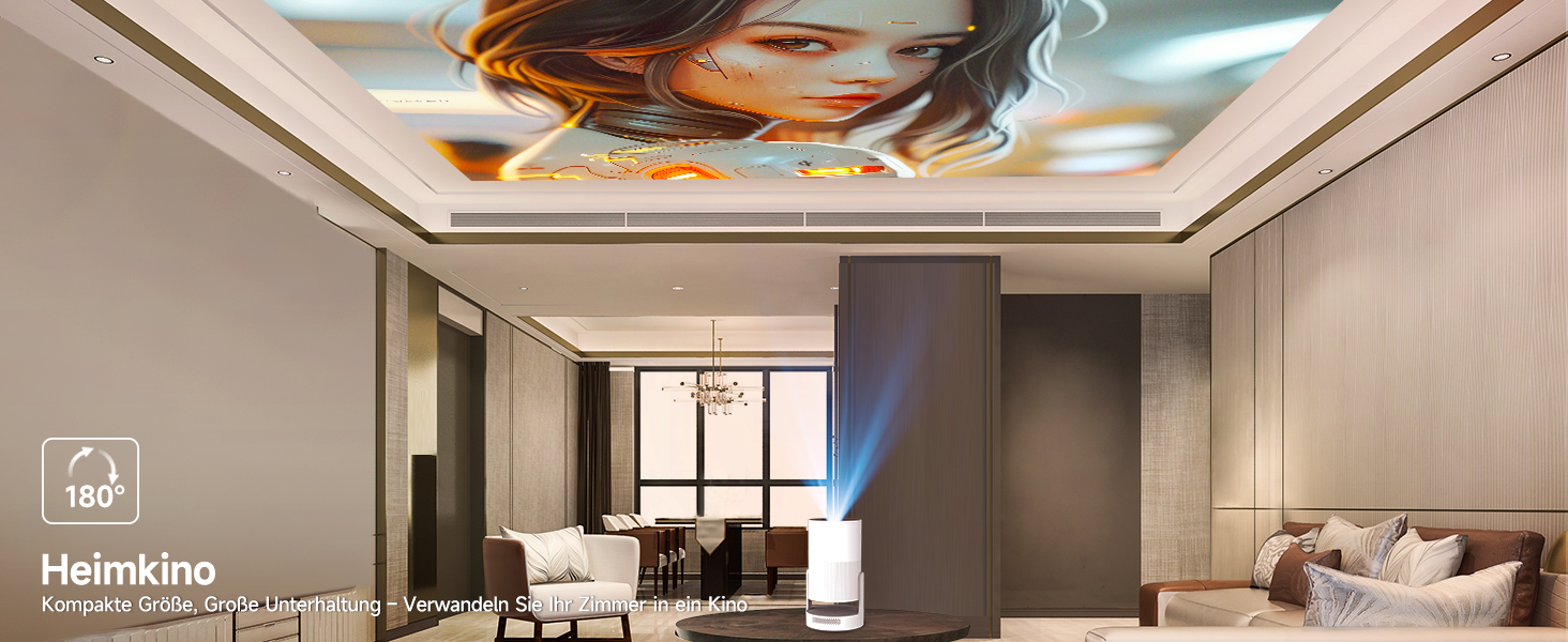 Міні проєктор Beamer 4K Android 11 Smart з автофокусом, WiFi 6, BT 5.0, Full HD 1080P, 260 ANSI, корекція трапецеїдальних спотворень, 5W динамік