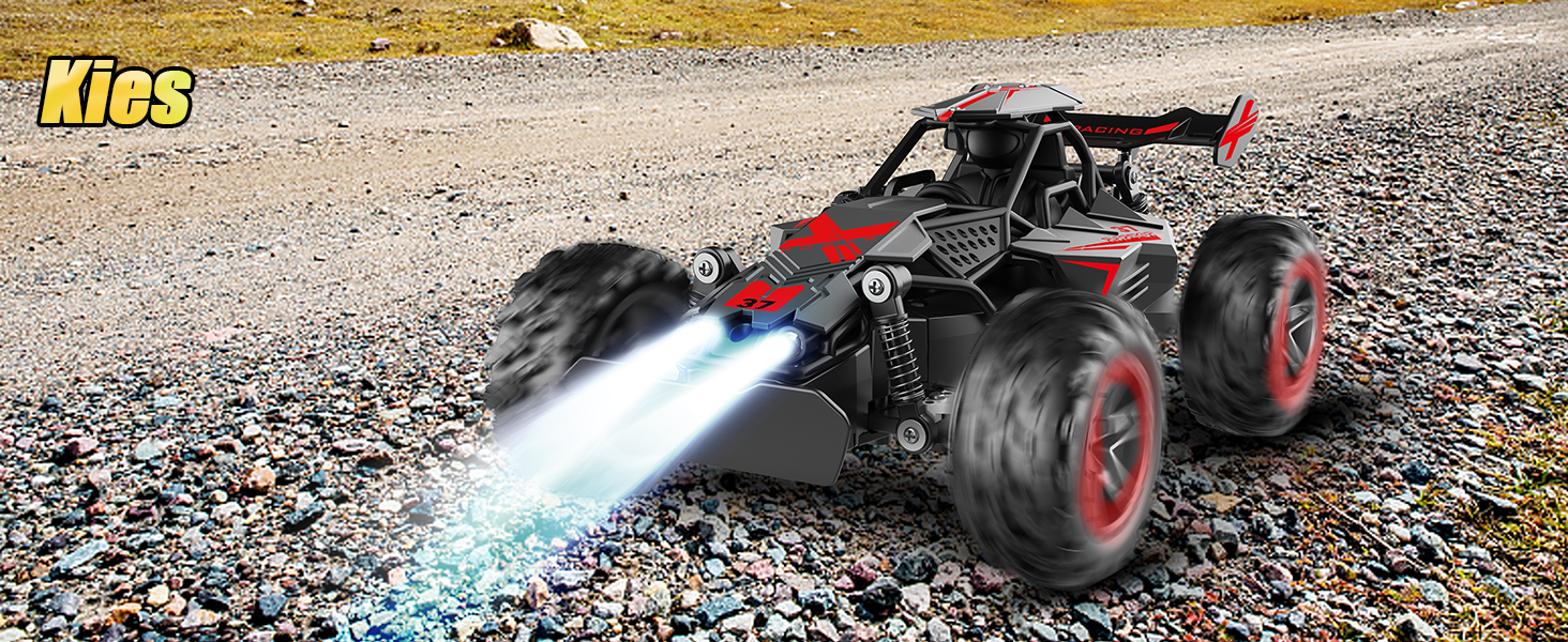 Радіокерований позашляховик 2.4GHz, LED підсвічування, швидкість 15+ км/год, іграшка для хлопчиків, чорно-червоний