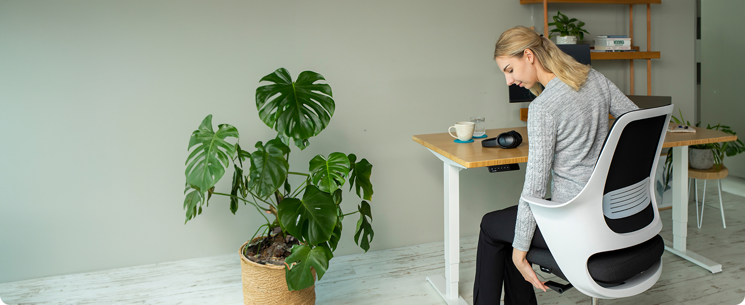 Ergotopia WellBack: Ергономічне крісло для офісу та дому, Made in Germany, з підтримкою попереку та синхро-механізмом, білий каркас, сірий колір