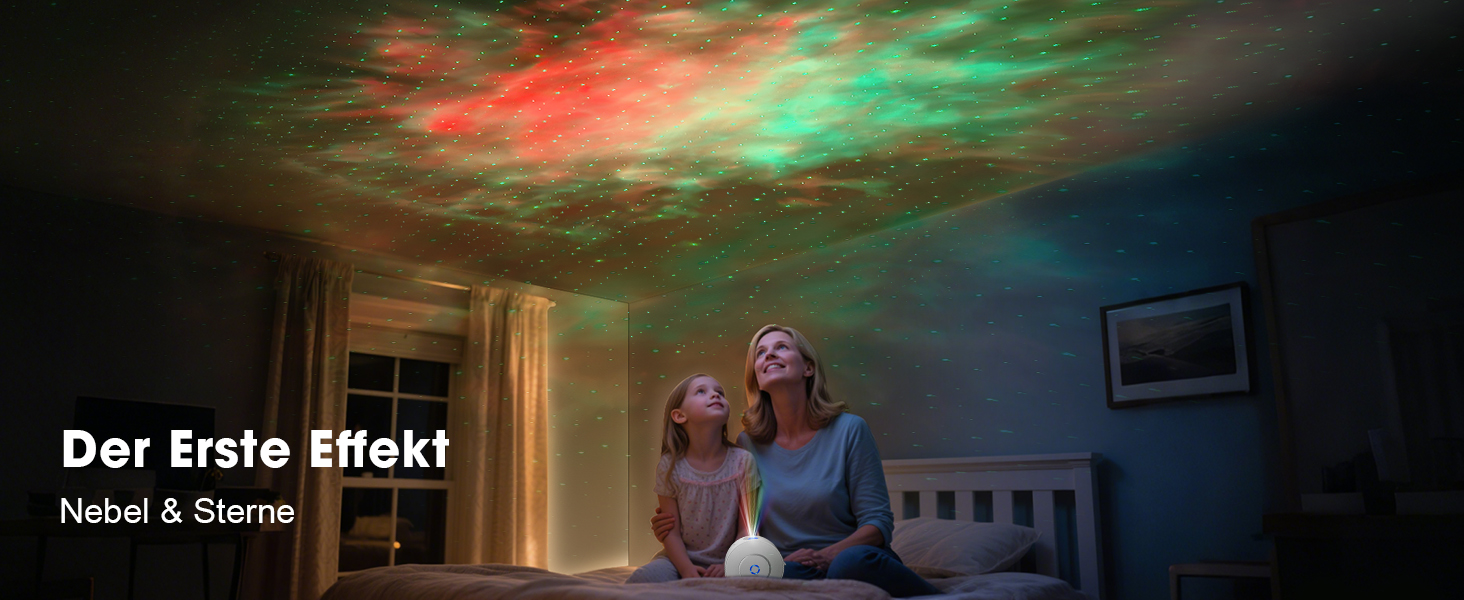 Проєктор зоряного неба Smart Sternenhimmel WiFi з пультом, додатком та голосовим керуванням, 16 млн кольорів, тихий (25 дБ), 4 кути нахилу - білий