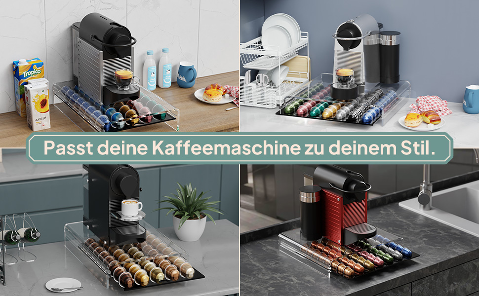 Організатор для капсул Nespresso LifeMoreasy - контейнер для 40 капсул, прозорий, висувний, для зберігання кави