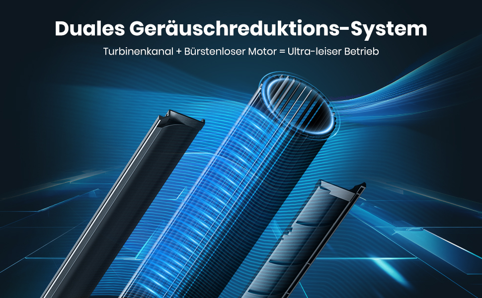 Турбовентилятор Leiser 91 см з осциляцією, пультом дистанційного керування та Wi-Fi, 4 швидкості, 4 режими, таймер 12 годин, чорний