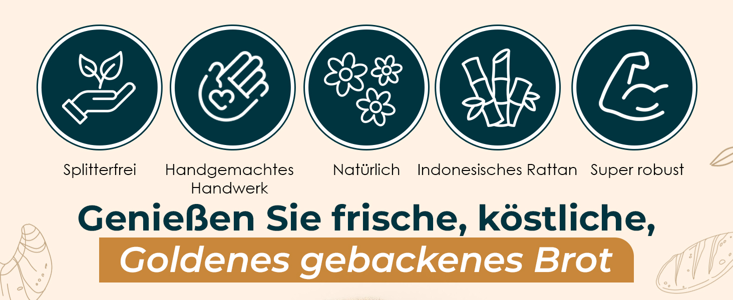 Набір для випікання хліба Yaani: гільзи для бродіння (2 шт.), щітка для тіста, ніж для хліба, 22 см та 25 см