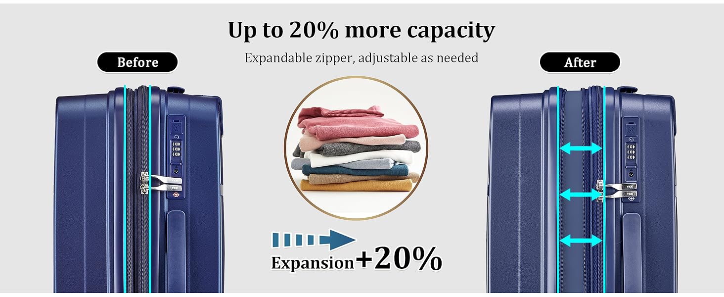 Набір валіз Joyway 4 шт. з жорстким корпусом та TSA-замком, розширюваний, синій колір