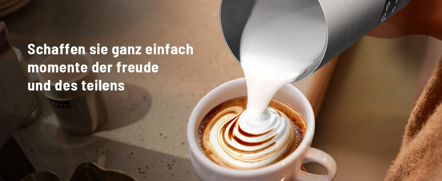 Електричний спінювач молока PARIS RHÔNE 4-в-1, 300 мл, індукція, антипригарне покриття, бездротовий, срібний