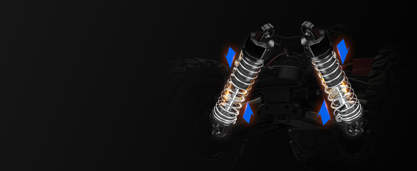 Радіокерований позашляховик DEERC 9205E 1:10 48 км/год 4WD Monstertruck з 2 акумуляторами, 2.4GHz, для дітей та дорослих