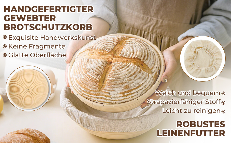 Набір для випікання хліба: 32 предмети, корзини для бродіння, склянка для закваски 730мл, аксесуари для випікання, для початківців та професіоналів