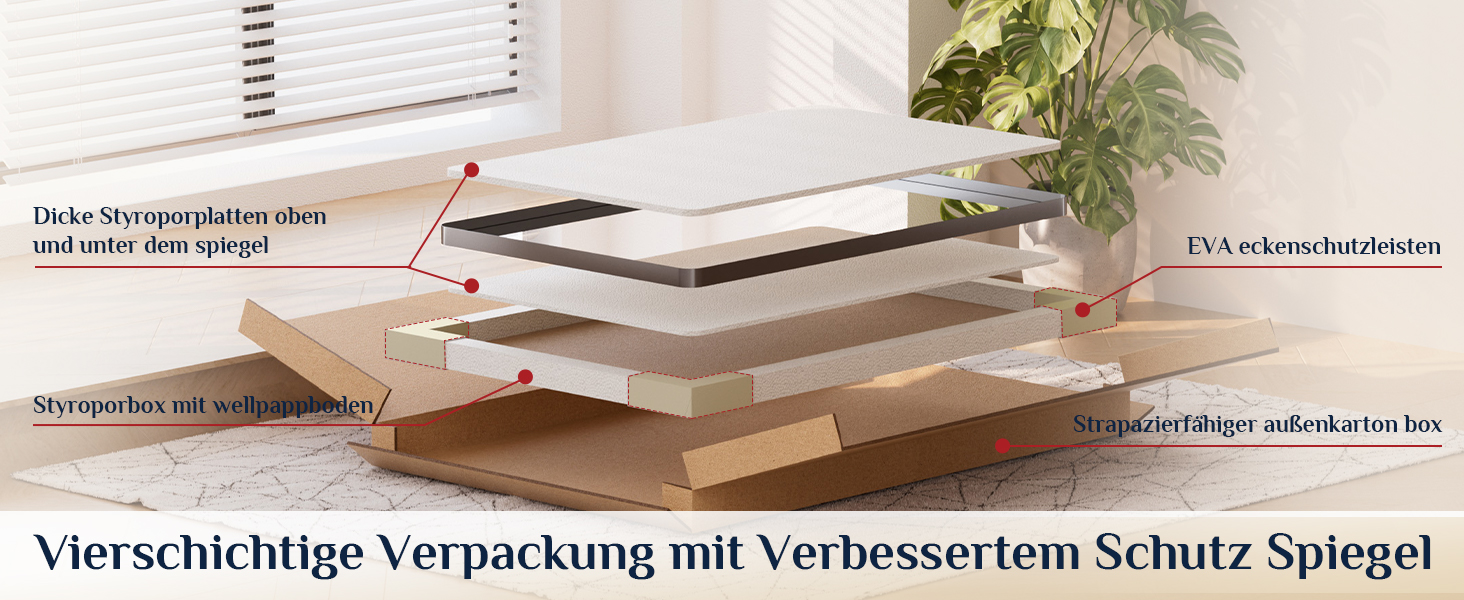 Дзеркало на стіну Keonjinn Wand Spiegel 40x50 см з металевим каркасом, прямокутне. Підходить для ванної кімнати, вітальні, спальні, коридору.