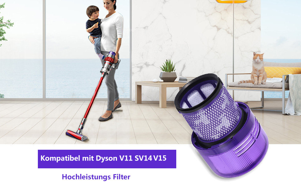 Фільтр VIEWALL для пилососа Dyson V11/V15, 4 шт. и змінних фільтрів, що миються, арк.н. DY-970013-02