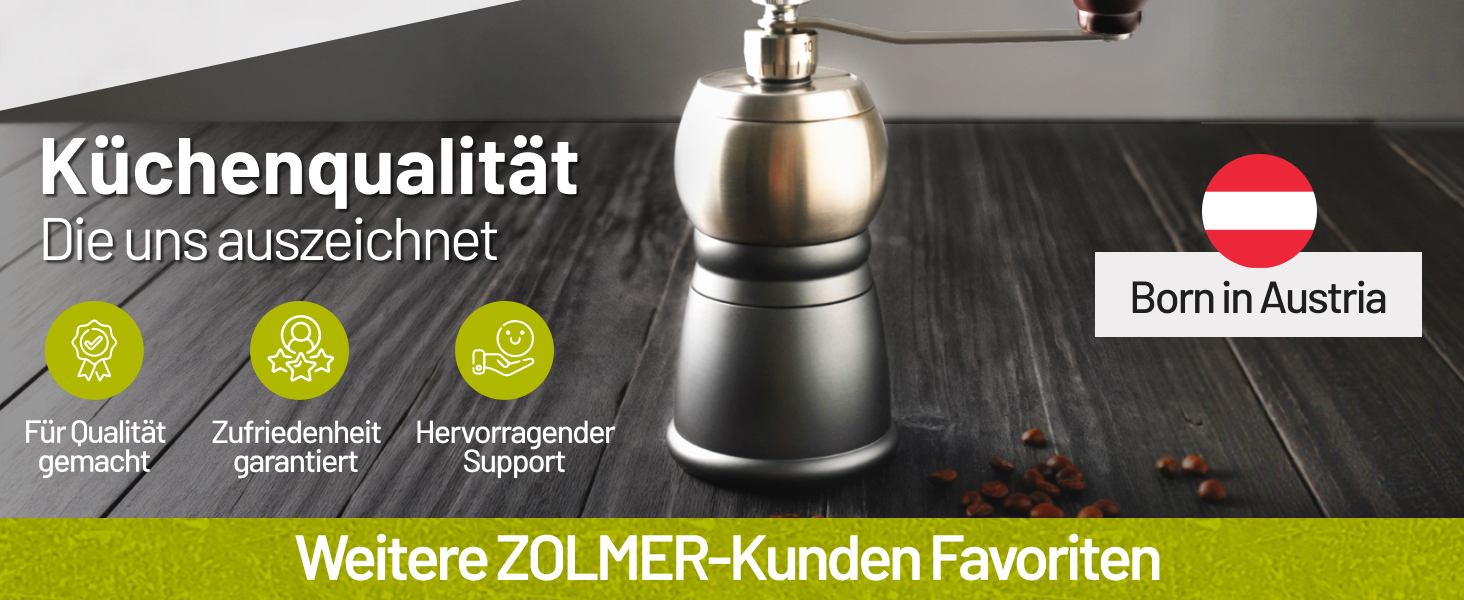 Ручна кавомолка Manuell з нержавіючою сталею, регульовані ступені помелу для еспресо, фільтр-кави та моки – компактна та міцна