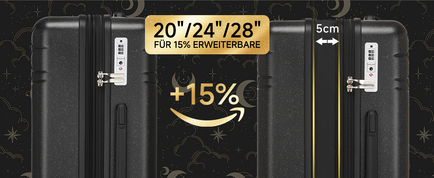 Набір валіз Sea Choice 3 шт. з жорстким корпусом, розширюваний, легкий, з TSA замком, бежевий