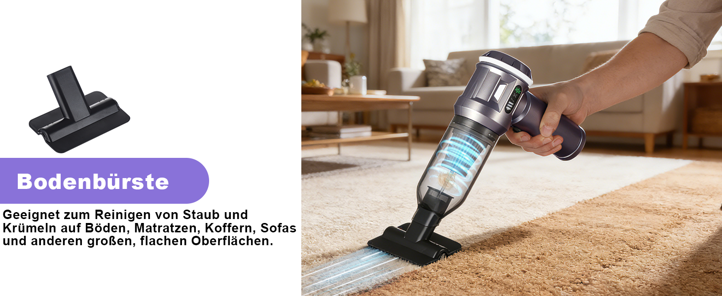 Акумуляторний ручний пилосос Citybee 4 в 1, бездротовий автомобільний та домашній пилосос 25000Па, безщіточний двигун, 3 режими потужності, для шерсті тварин, сірий