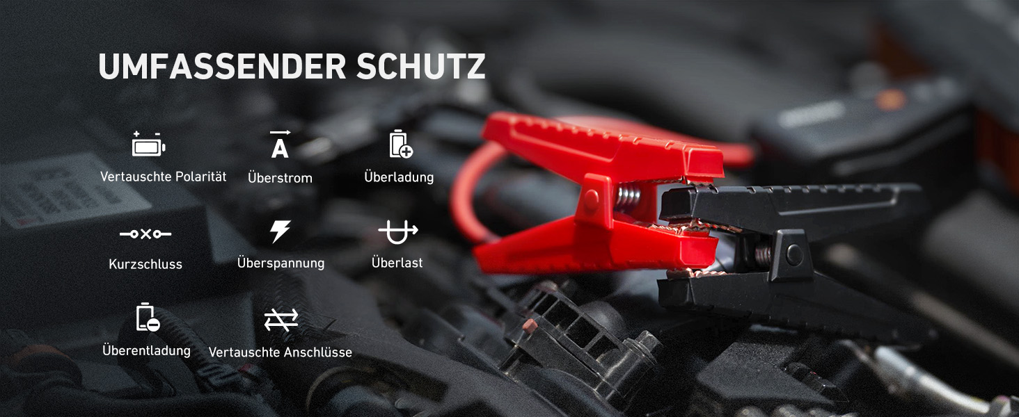 Powerbank Starthilfe AstroAI B8 для автомобіля: 1500A, 7.0L бензин/5.5L дизель, QC 3.0 USB, LED, 12V