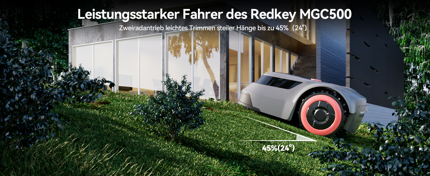 Робот-газонокосарка Redkey MGC500 - інтелектуальне управління APP, тихе, для садів площею до 500 м