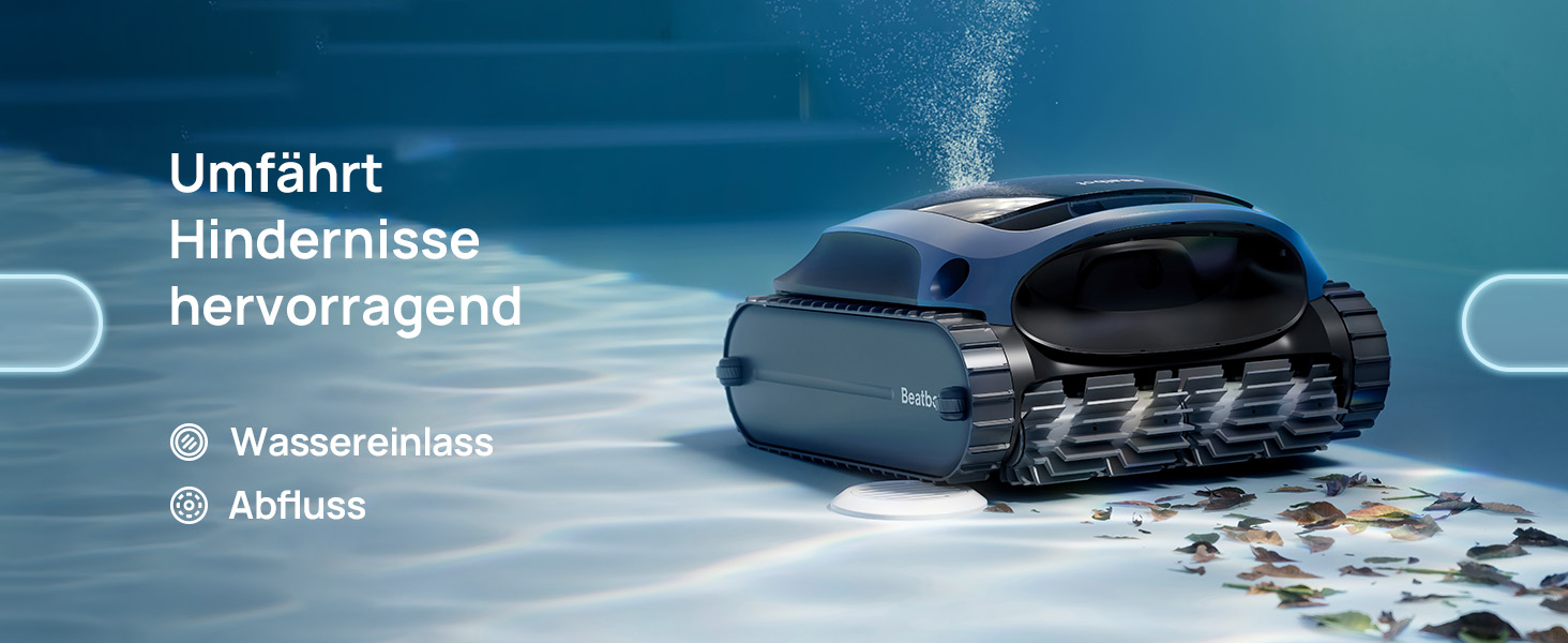 Робот-пилосос для басейну Beatbot AquaSense 2 з кришкою, акумуляторний, для чищення дна та стін, з функцією паркування, синій 