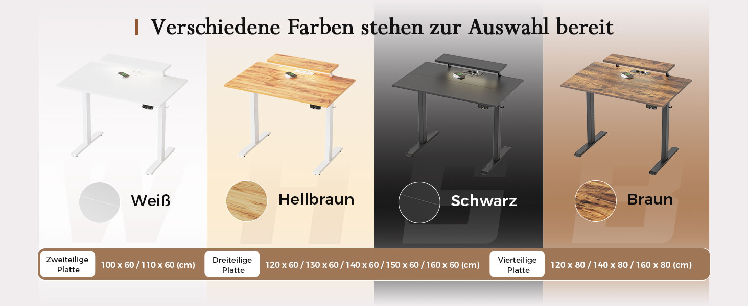 Регульований по висоті письмовий стіл Klicelor 140x60 см з LED-підсвіткою, розетками та підставкою для монітора, білий — ігровий та офісний стіл для роботи стоячи