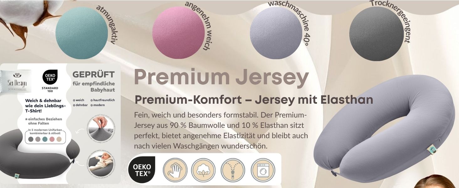 Подушка для вагітних та годування sei Design XXL 190x35 см, ергономічна подушка для сну з чохлом з органічної бавовни муслін (м'ятна)